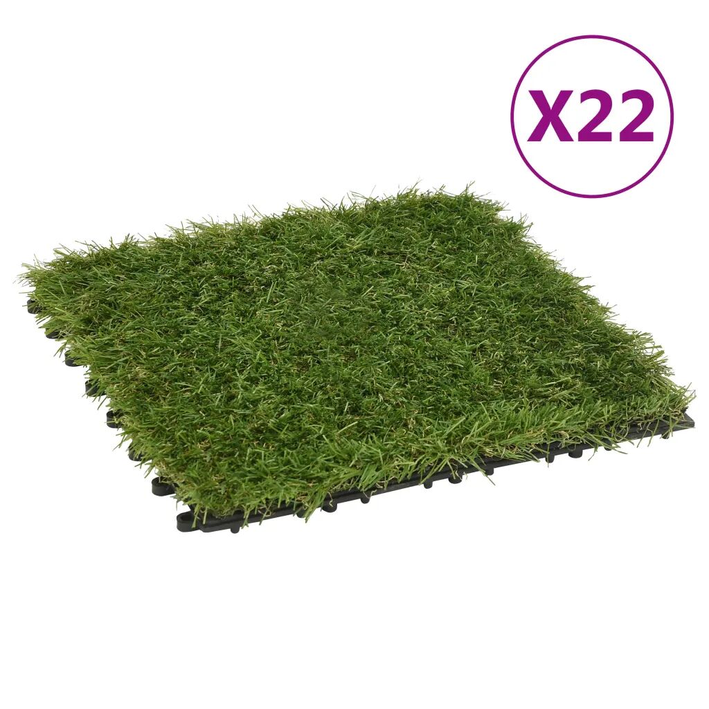 vidaXL Kunstige gressmatter 22 stk grønn 30x30 cm
