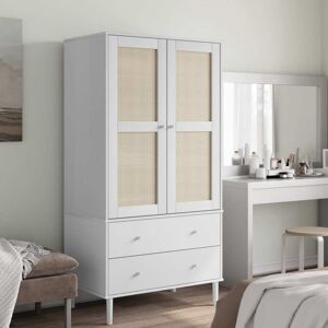 vidaXL Garderobe SENJA rotting utseende hvit 90x55x175 cm heltre furu