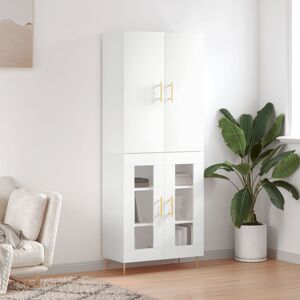 vidaXL Highboard hvit 69,5x34x180 cm konstruert tre