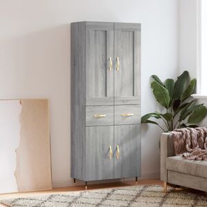 vidaXL Highboard grå sonoma 69,5x34x180 cm konstruert tre