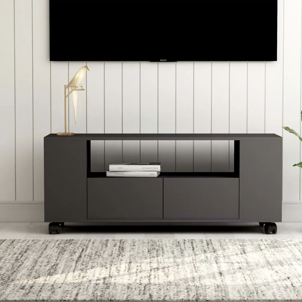 vidaXL TV-benk grå 120x35x43 cm sponplate
