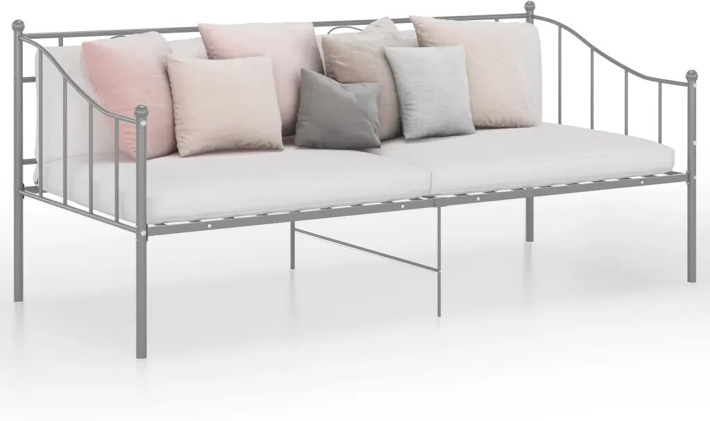 vidaXL Ramme til sovesofa grå metall 90x200 cm