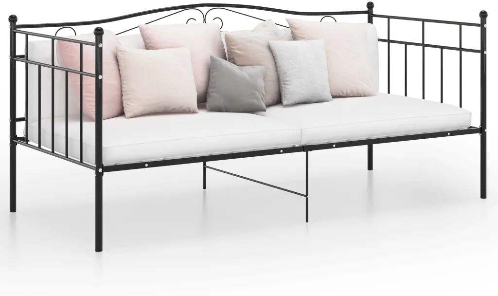 vidaXL Ramme til sovesofa svart metall 90x200 cm