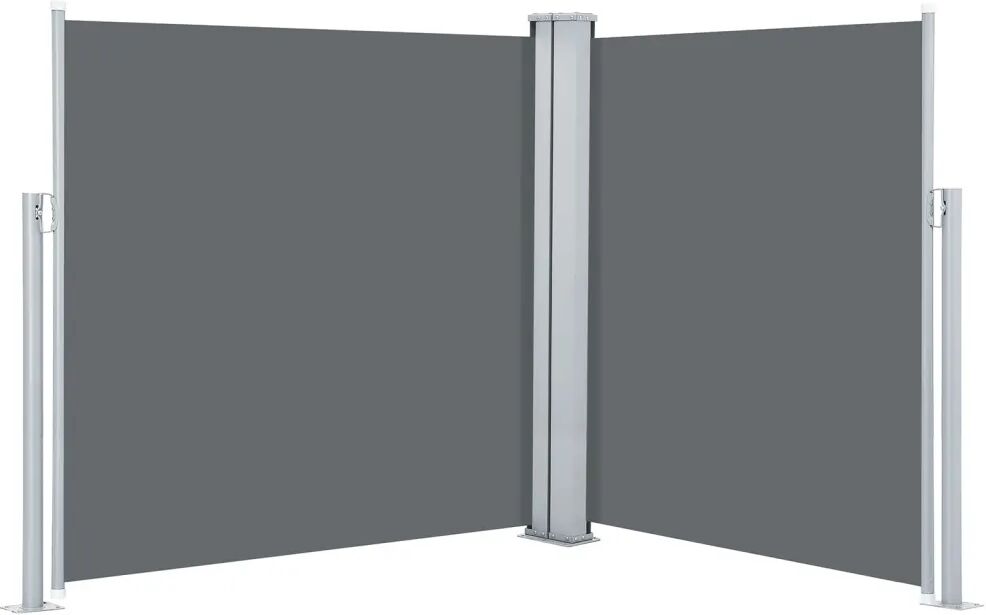 vidaXL Uttrekkbar sidemarkise dobbel 170x600 cm antrasitt