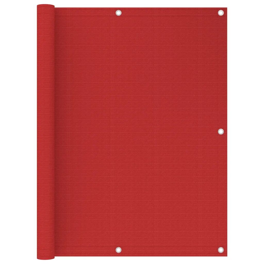 vidaXL Balkongskjerm rød 120x500 cm HDPE