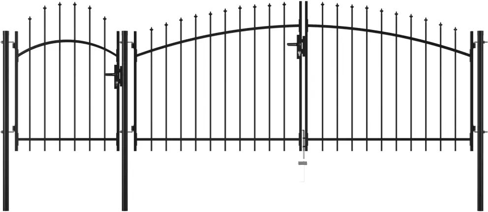 vidaXL Hagegjerde stål 1,75x4 m svart