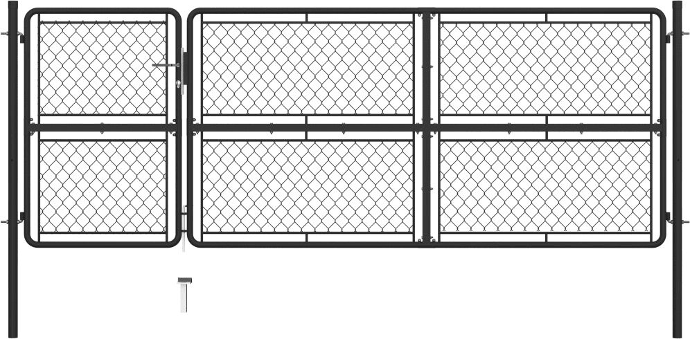 vidaXL Hageport stål 125x350 cm antrasitt