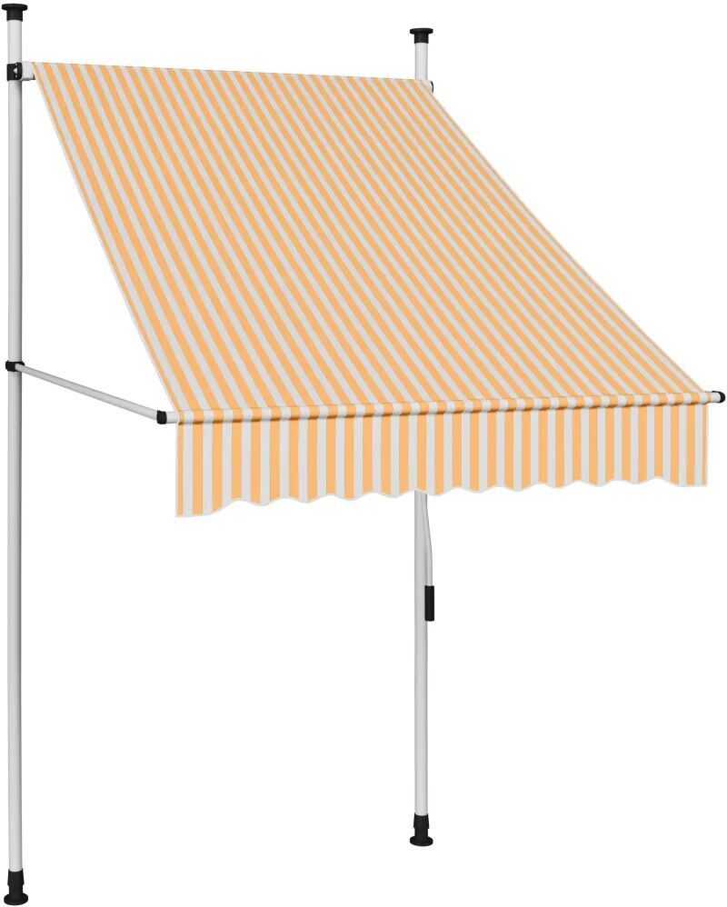 vidaXL Manuell uttrekkbar markise 100 cm oransje og hvite striper