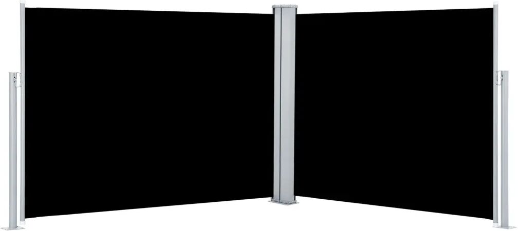 vidaXL Uttrekkbar sidemarkise 140x1000 cm svart