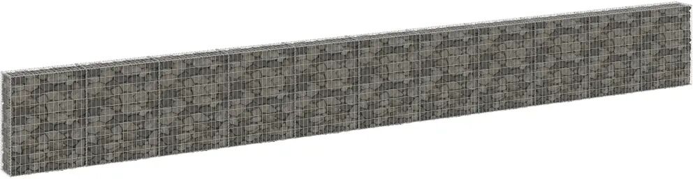 vidaXL Gabion med dekker galvanisert stål 900x30x100 cm