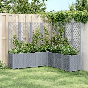 vidaXL Plantekasse med espalier grå 160x160x140 cm PP