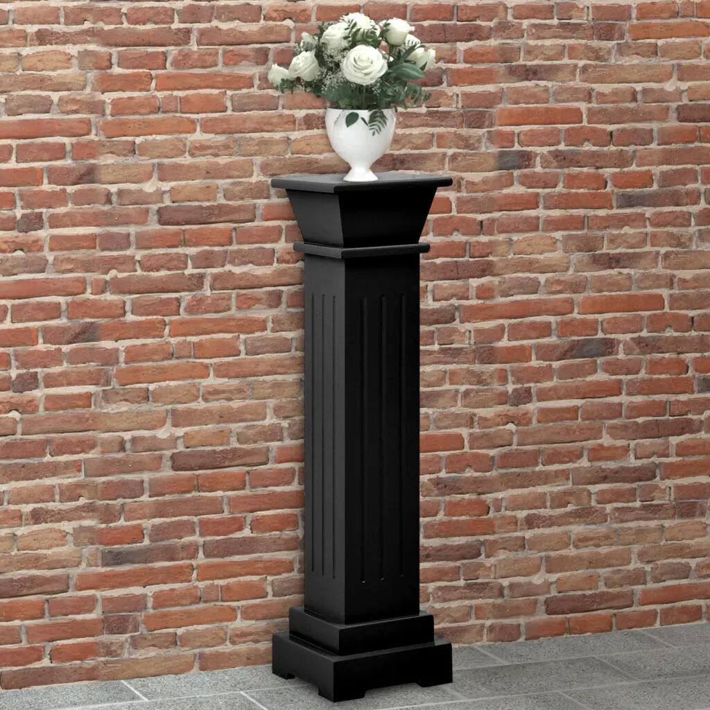 vidaXL Klassisk søyle blomsterstativ 17x17x66 cm MDF svart