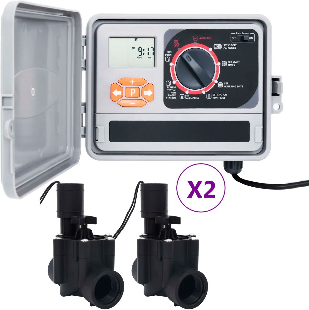 vidaXL Hagevanningsregulator med 4 magnetventiler