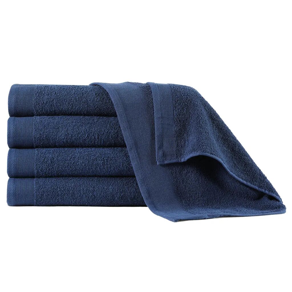 vidaXL Håndklær 5 stk bomull 450 g/m² 50x100 cm marineblå