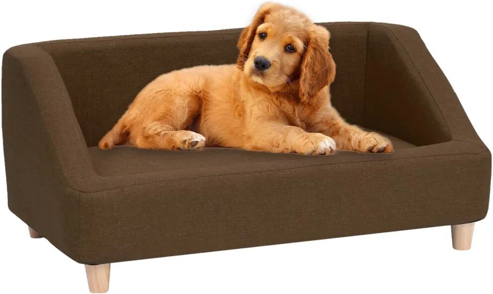 vidaXL Hundesofa brun 85x50x39 cm lin