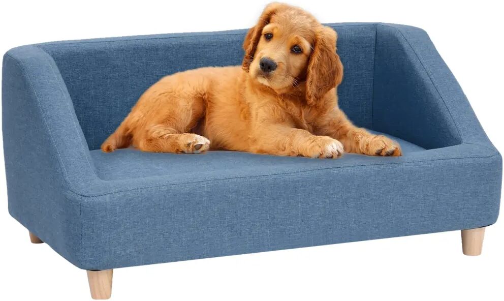 vidaXL Hundesofa blå 85x50x39 cm lin