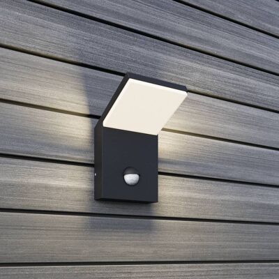 Utelampe vegg med sensor Nevio Lucande, Aluminium / grå / sink, Aluminium, Moderne Utelampe vegg med sensor Nevio Lucande, Aluminium / grå / sink, Aluminium, Moderne