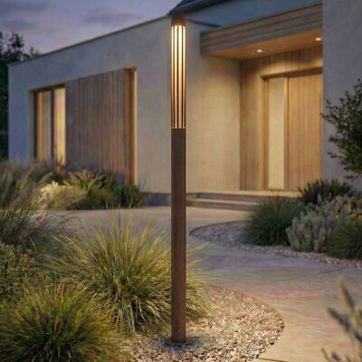 LED-gatebelysning Fjorya Lindby, Brun / rust, Aluminium, Moderne LED-gatebelysning Fjorya Lindby, Brun / rust, Aluminium, Moderne