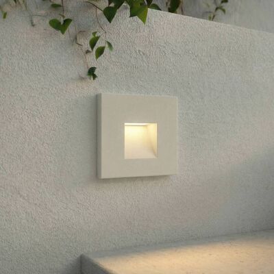 Lindby LED innfelt vegglampe Alune, hvit, kantet, 8x8 cm, IP65 Alune, Hvit / opal, Aluminium, Moderne Lindby LED innfelt vegglampe Alune, hvit, kantet, 8x8 cm, IP65 Alune, Hvit / opal, Aluminium, Moderne