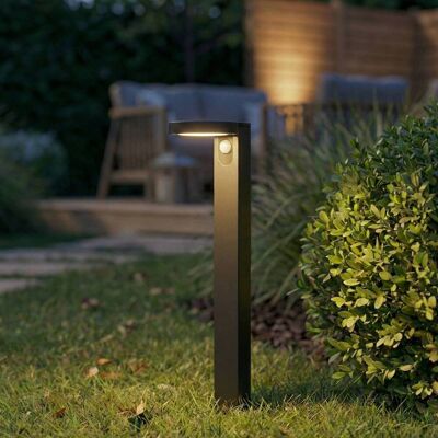 PRIOS LED-gatelampe Tarlson, rund, antrasitt, sensor Tarlson, Sort, Kunststoff, Moderne, Solcellelamper PRIOS LED-gatelampe Tarlson, rund, antrasitt, sensor Tarlson, Sort, Kunststoff, Moderne, Solcellelamper
