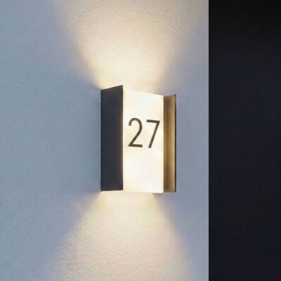 Lindby utendørs LED-vegglampe Selqa, husnummer, antrasitt, IP65 Selqa, Sort, Metall, Moderne Lindby utendørs LED-vegglampe Selqa, husnummer, antrasitt, IP65 Selqa, Sort, Metall, Moderne