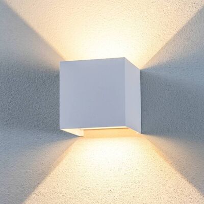 Lindby Nivar Vegglampe - Utendørs, Hvit, Moderne, Metall, Kvadratisk Lindby Nivar Vegglampe - Utendørs, Hvit, Moderne, Metall, Kvadratisk