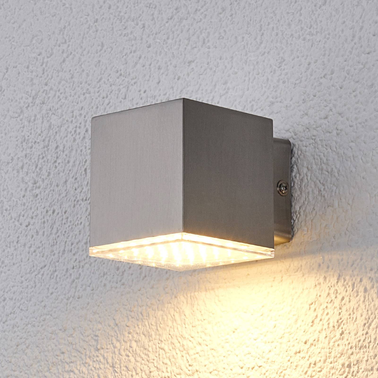 Lindby Kompakt LED-utevegglys Lydia i rustfritt stål