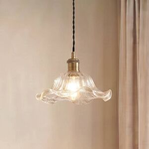 Pendellampe i glass Ludowika Lindby, dimbar, Klar / transparent, Stue / spisestue, Glass, Antikk Pendellampe i glass Ludowika Lindby, dimbar, Klar / transparent, Stue / spisestue, Glass, Antikk