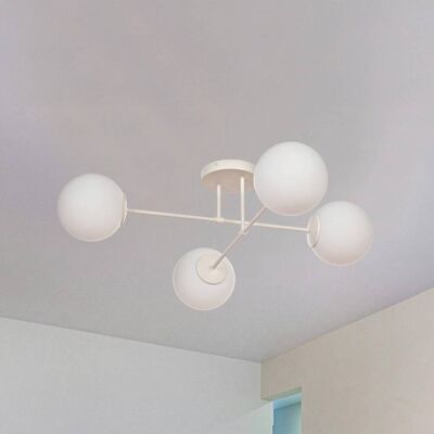 Taklampe Moon HELAM, dimbar, Krem / amber, Stue / spisestue, Metall Taklampe Moon HELAM, dimbar, Krem / amber, Stue / spisestue, Metall