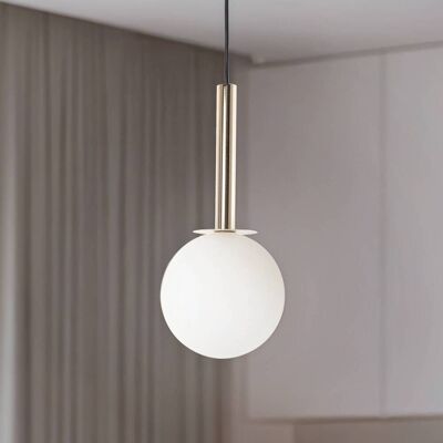 Pendellampe i glass Daisy SIGMA, dimbar, Hvit / opal, Stue / spisestue, Metall, Moderne Pendellampe i glass Daisy SIGMA, dimbar, Hvit / opal, Stue / spisestue, Metall, Moderne