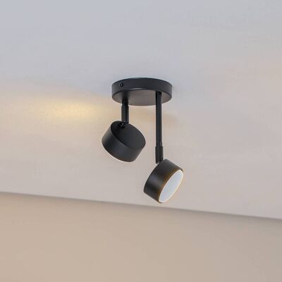 Downlight Nemo, 21 cm, 2 lyskilder, svart, bevegelig, GX53 Nemo SIGMA, dimbar, Sort, Stue / spisestue, Metall Downlight Nemo, 21 cm, 2 lyskilder, svart, bevegelig, GX53 Nemo SIGMA, dimbar, Sort, Stue / spisestue, Metall
