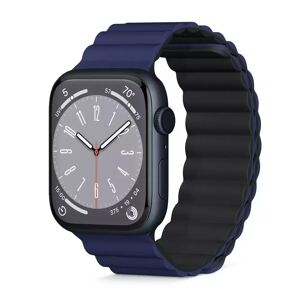 Apple Watch (42/44/SE/45/49mm) Epico Magnetisk Silikon Rem - Blå / Svart