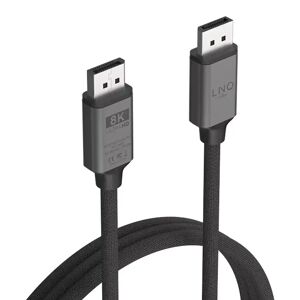 LinQ by Elements Pro Cable Displayport to Displayport - 8K/60Hz - 2 m - Grå / Svart