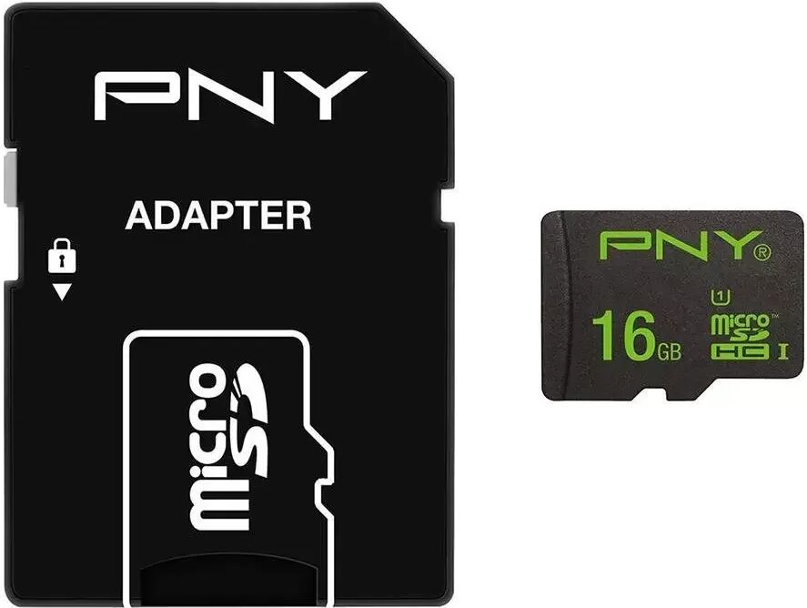 PNY microSDHC High Performance Minnekort med 16GB & Kamera Adaptor