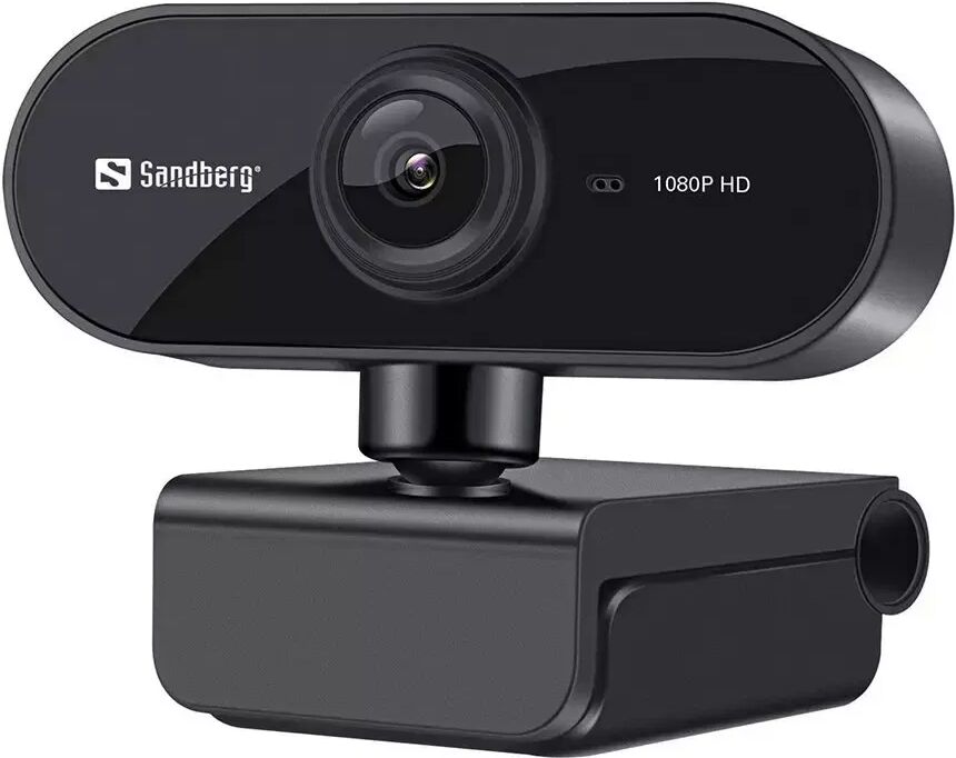 Sandberg 1080p 30fps USB Webcam Flex m. Mikrofon - Svart