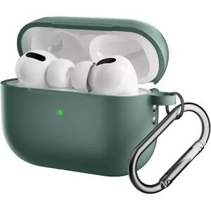 INCOVER Apple Airpods Pro 2nd Gen (2022) Silikondeksel med Karabinkrok - Grøn