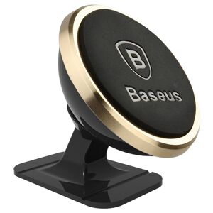 Baseus Dashboard Bilfeste 360 ​​Graders Magnetisk Mobiltelefonholder for Bil - Svart / Gull