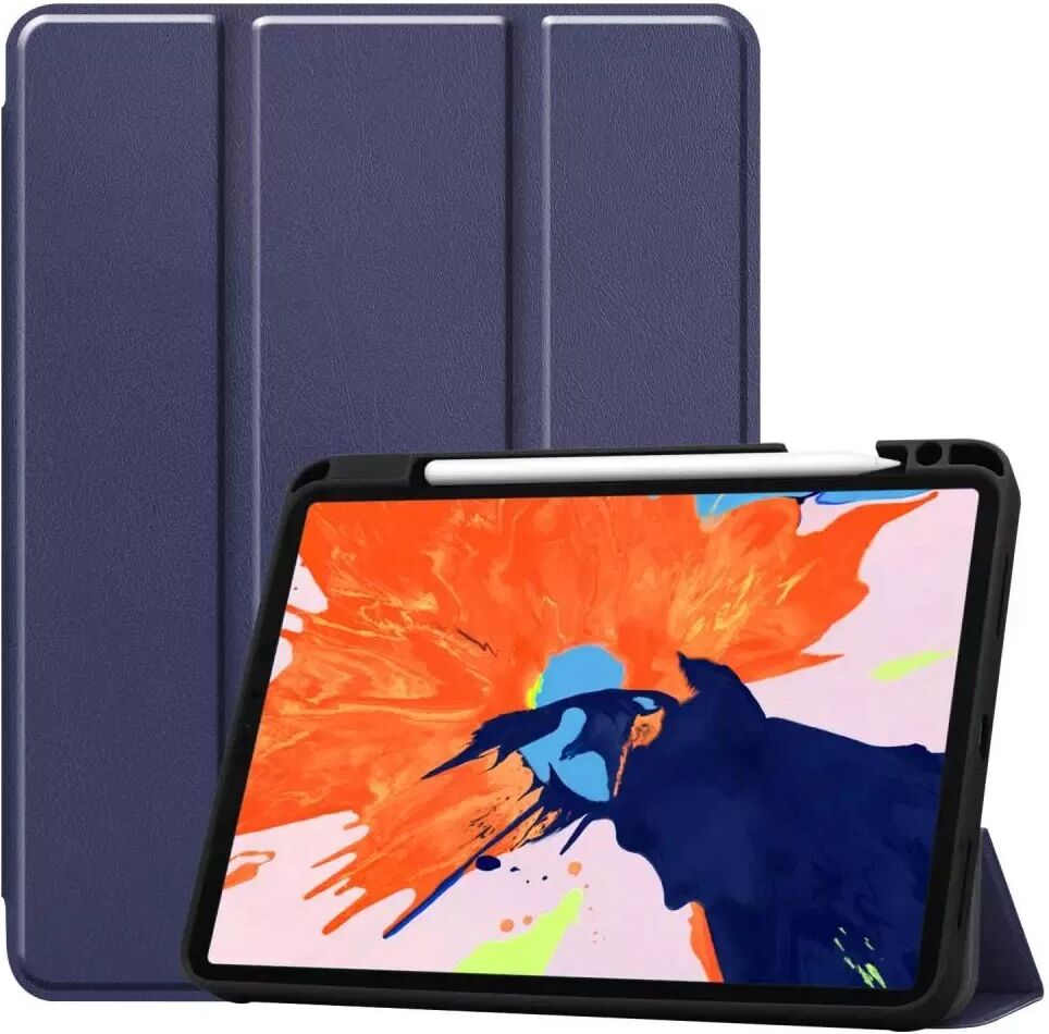 INCOVER iPad Pro 12.9" (2020 / 2018) Tri-Fold Skinndeksel med Apple Pencil Holder Blå