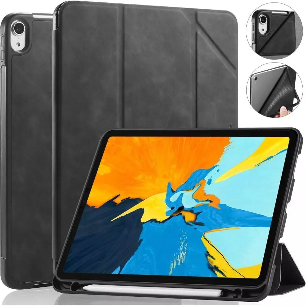 DG. Ming iPad Air (2020) / Pro 11" (2018) DG.MING Tri-Fold Flip Deksel m. Apple Pencil Holder - Svart