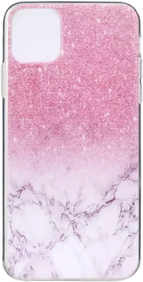 INCOVER iPhone 12 Pro Max Fleksibelt Plastdeksel - Pink Marmor