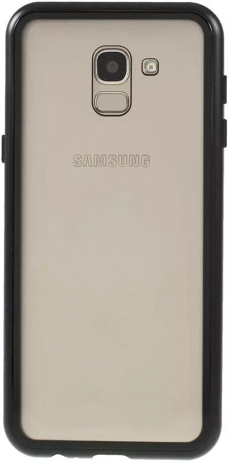 INCOVER Samsung Galaxy J6 Magnetisk Deksel m. Glassbakside - Svart