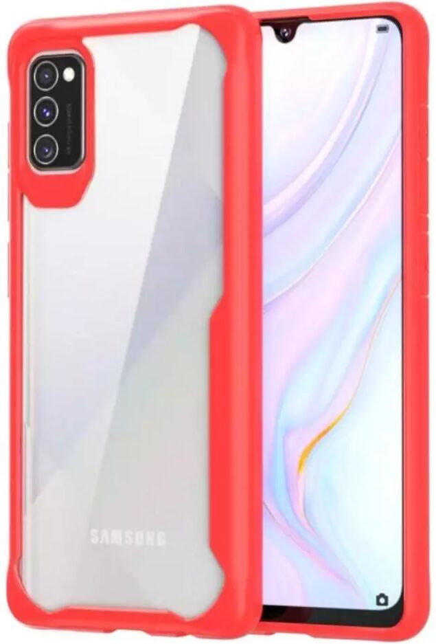 INCOVER Samsung Galaxy A41 Deksel Acrylic Combo - Gjennomsiktig / Rød