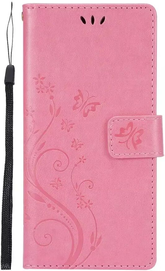 INCOVER Samsung Galaxy S21+ (Plus) PU Skinndeksel m. Lommebok - Blomster Imprint - Rosa