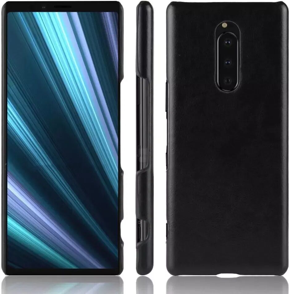 INCOVER Sony Xperia 1 Hard Case Plastik Deksel m. Skinntekstur - Svart