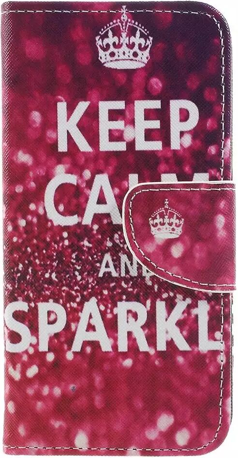 INCOVER Huawei P9 Lite Mini "Keep Calm And Sparkle" Wallet Case med Lommebok