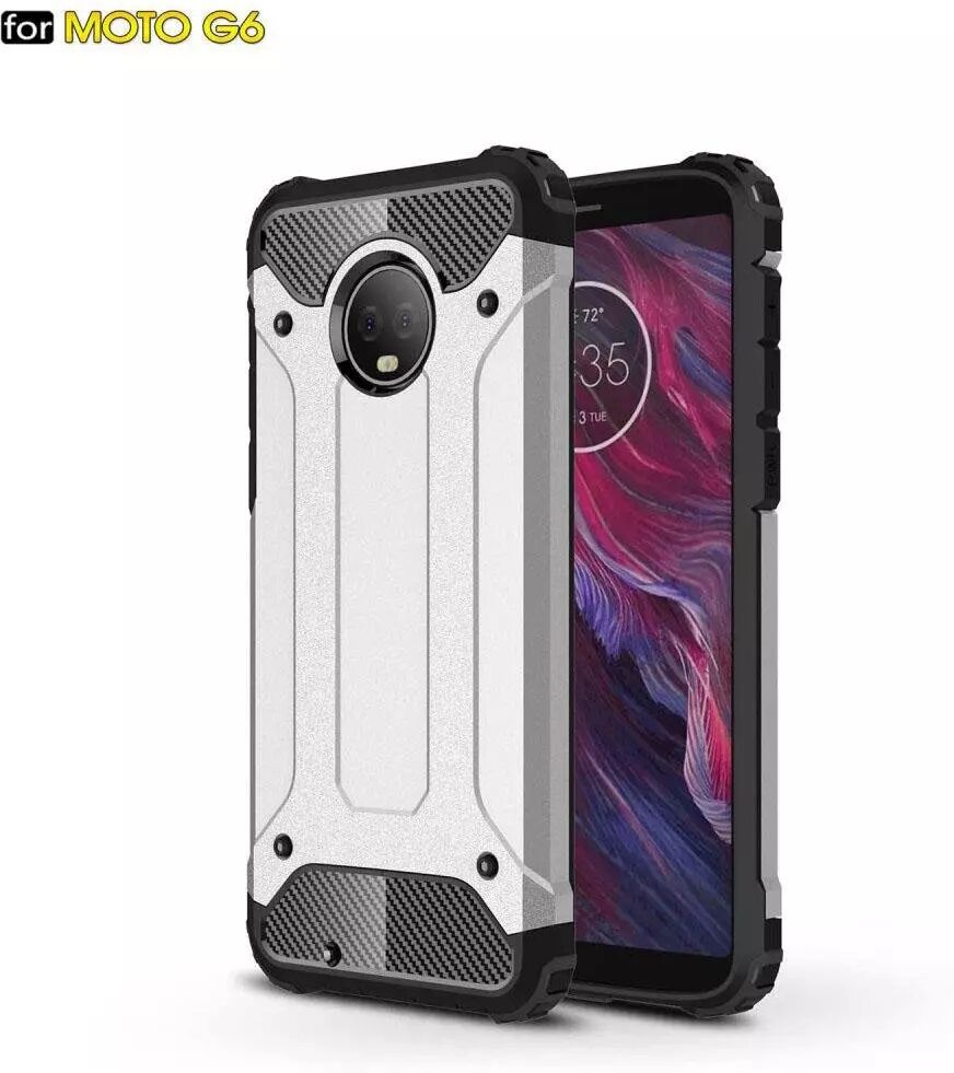 INCOVER Motorola Moto G6 TPU + Plast Hybrid Håndverker Deksel Sølv