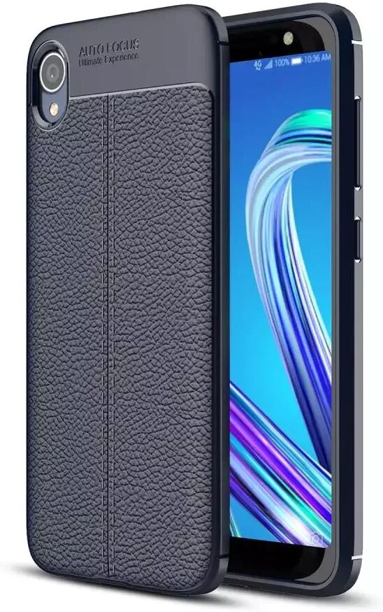 INCOVER Asus Zenfone Live L1 (ZA550KL) Litchi Grain Fleksibelt Deksel Mørkeblå