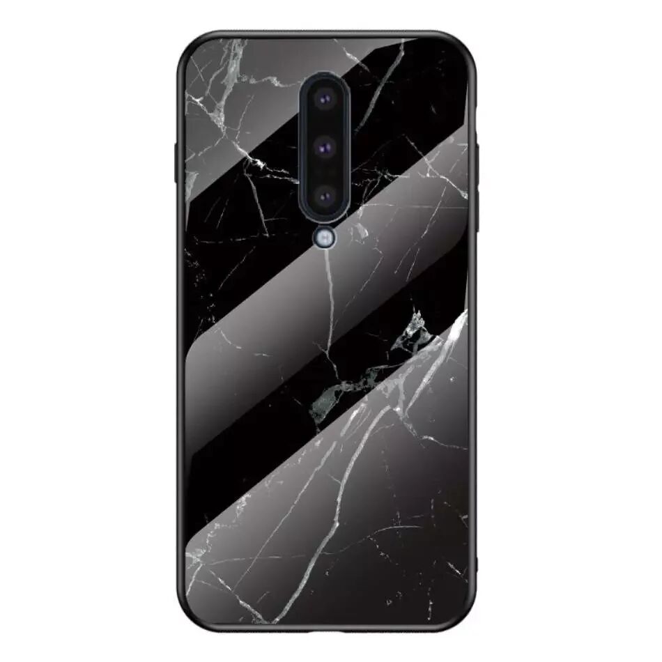 INCOVER OnePlus 8 Deksel med GlassBakside - Black Marble