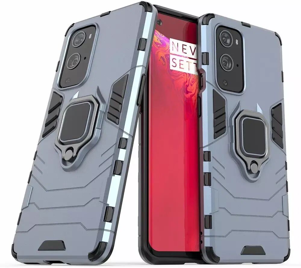 INCOVER OnePlus 9 Pro Shock Proof Deksel med Magnetisk Stativ - Blå