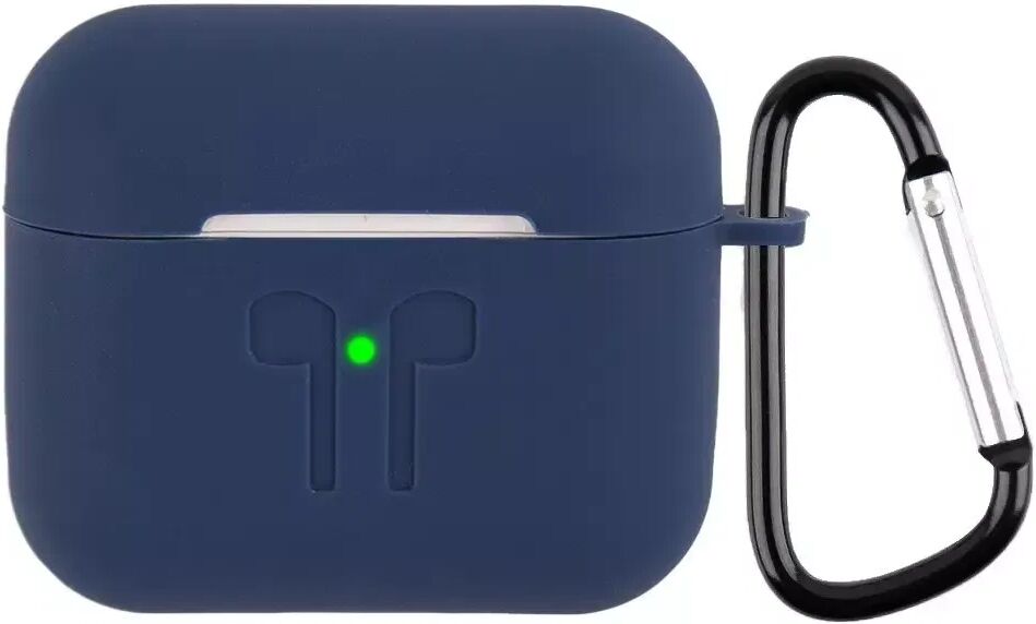 INCOVER Apple AirPods (3. gen.) Silikonetui med Karabinkrok og Logo - Mørkblå